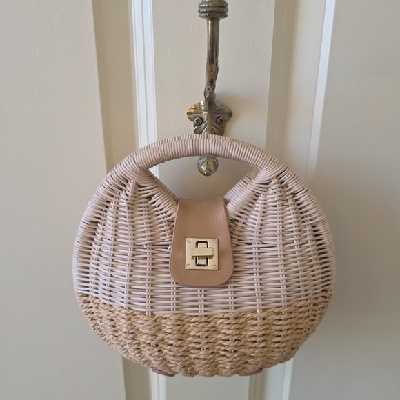 Spartina 449 Handbags - Spartina 449 Woven Clutch - Cream and Tan